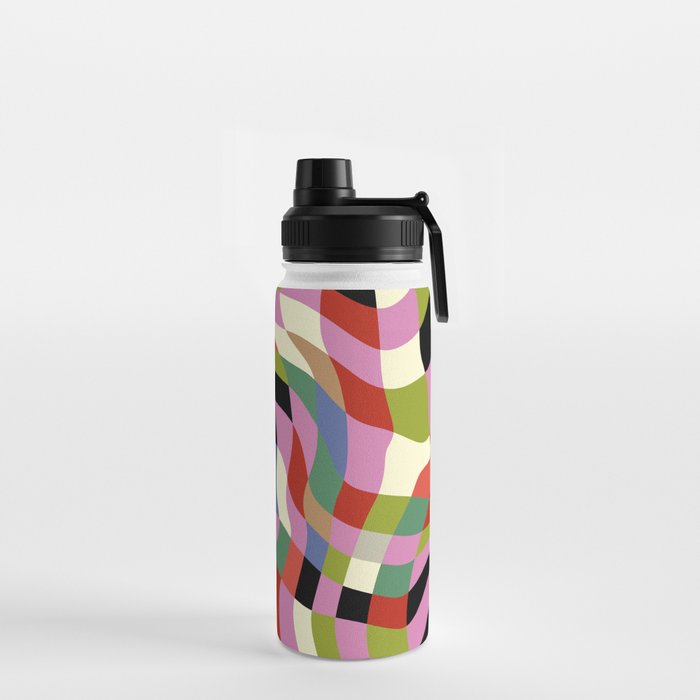 fluid retro checkers Water Bottle Gallery Image 2