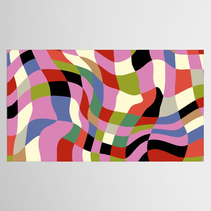 fluid retro checkers Tablecloth Gallery Image 2