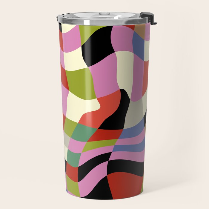 fluid retro checkers Travel Mug Gallery Image 2
