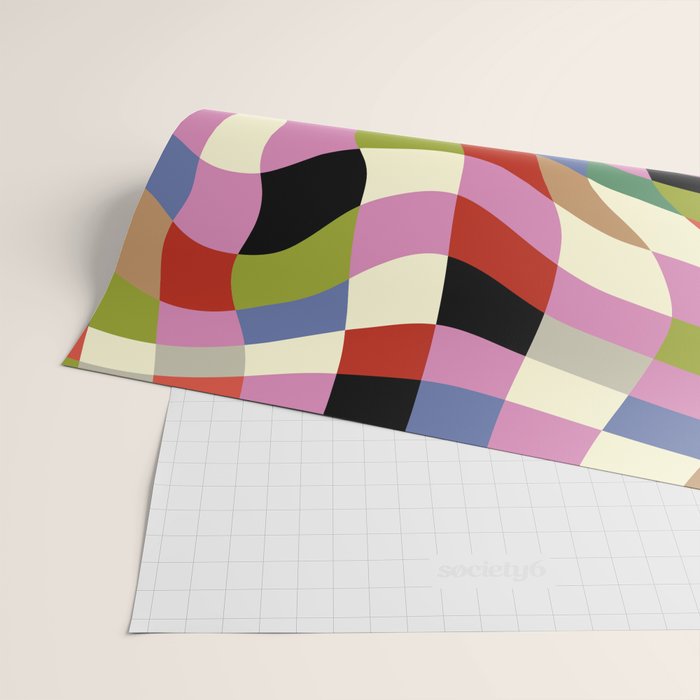 fluid retro checkers Wrapping Paper Gallery Image 2