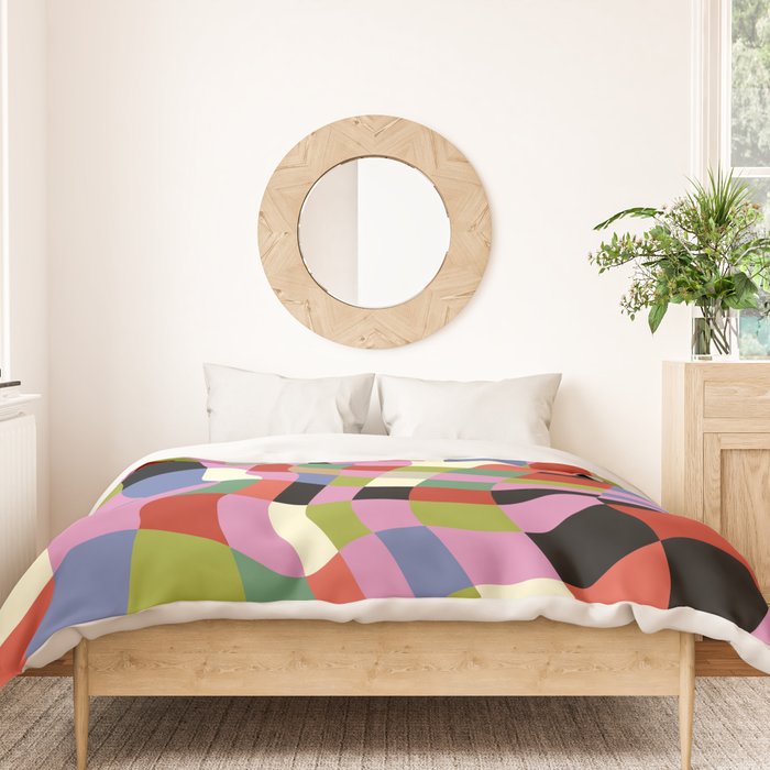 fluid retro checkers Duvet Cover Gallery Image 3