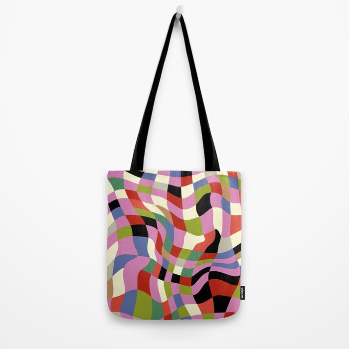 fluid retro checkers Tote Bag Gallery Image 2