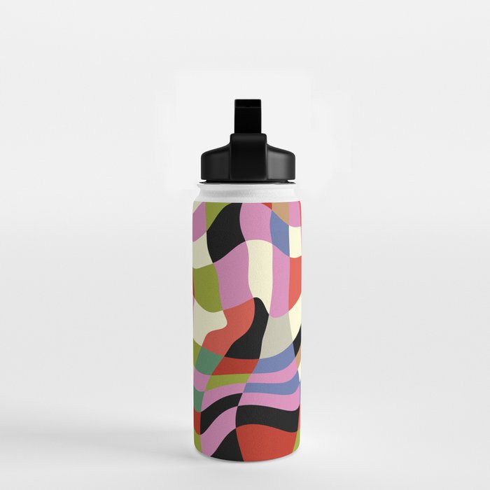 fluid retro checkers Water Bottle Gallery Image 2