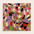 fluid retro checkers Wood Wall Art Gallery Image 1
