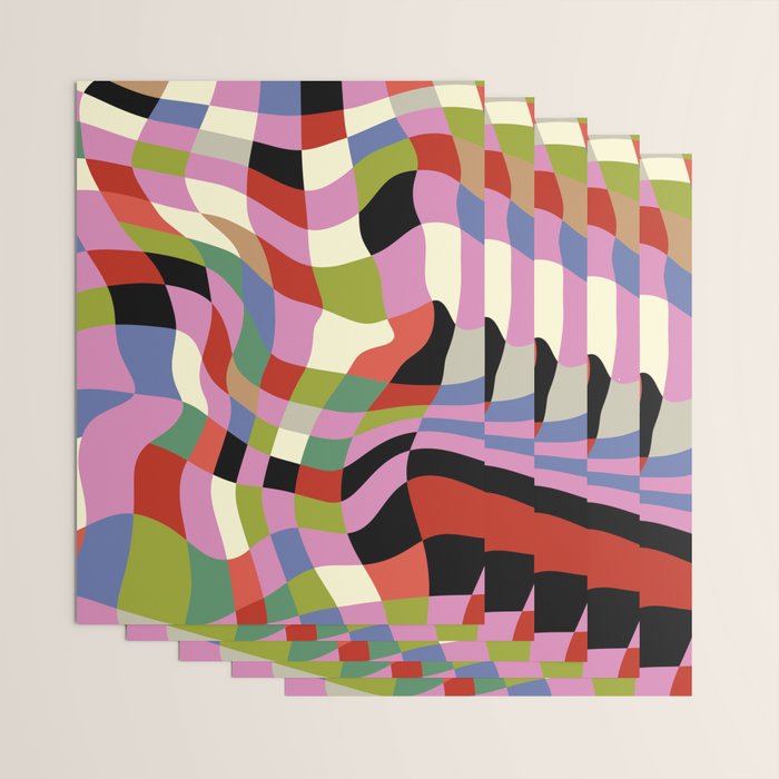 fluid retro checkers Wrapping Paper Gallery Image 3