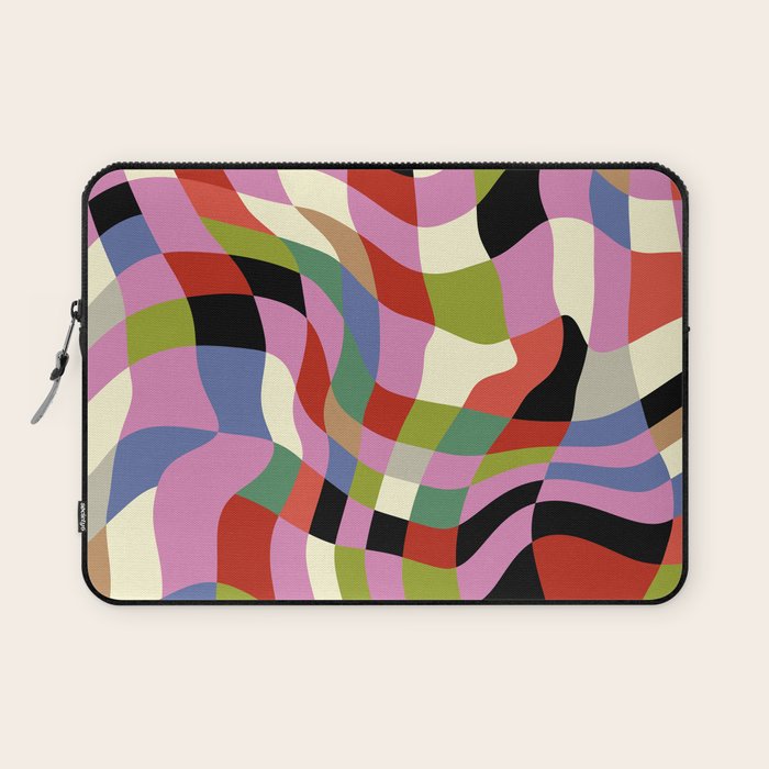 fluid retro checkers Laptop Sleeve Gallery Image 1