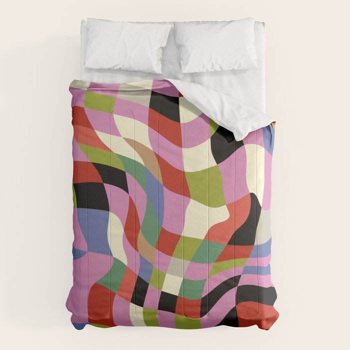 fluid retro checkers Comforter Gallery Image 6