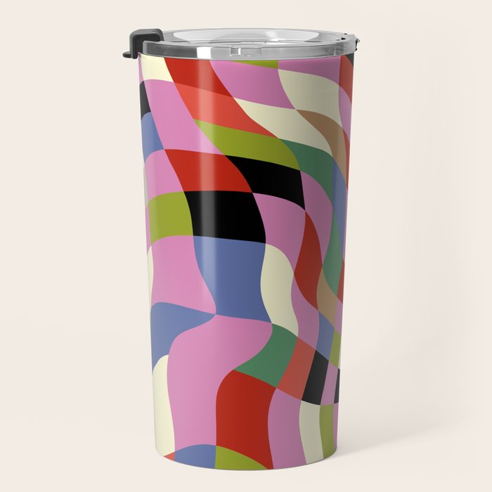 fluid retro checkers Travel Mug Gallery Image 3
