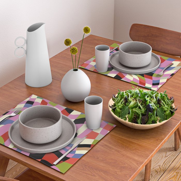 fluid retro checkers Placemat Gallery Image 2