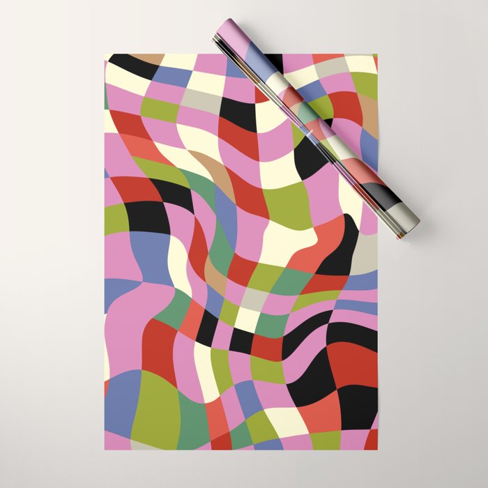 fluid retro checkers Wrapping Paper Gallery Image 1