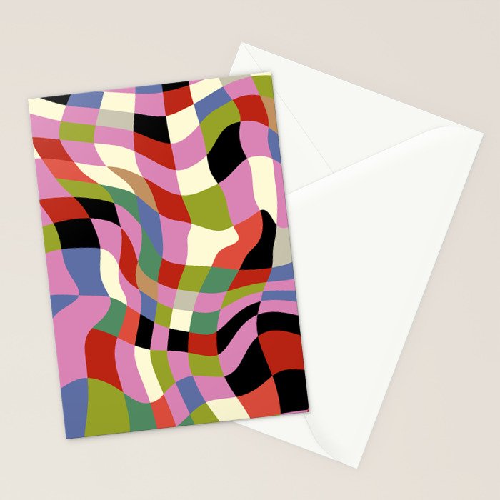 fluid retro checkers Stationery Card Gallery Image 2