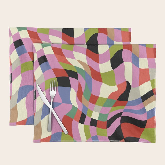 fluid retro checkers Placemat Gallery Image 1