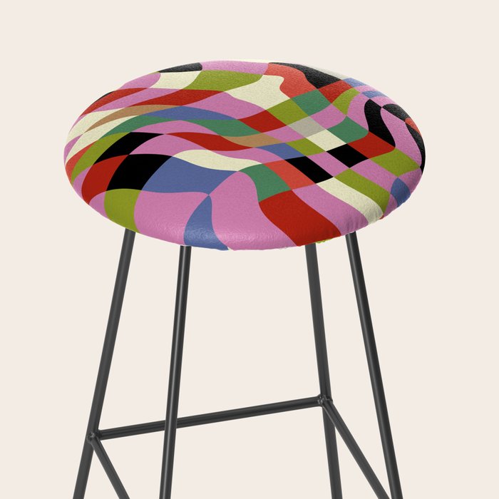 fluid retro checkers Stool Gallery Image 2