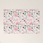 Blush Pink Floral Blooms Welcome Mat Gallery Image 1