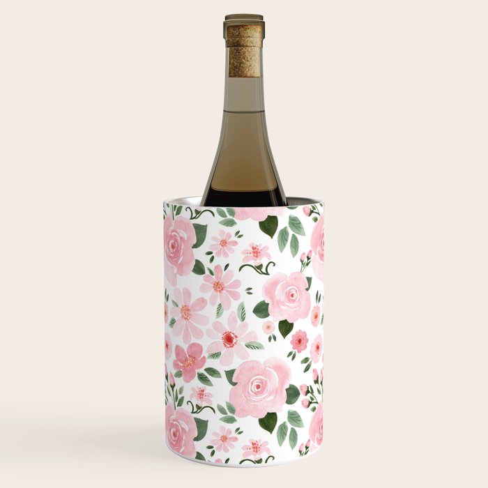 Blush Pink Floral Blooms Wine Chiller Gallery Image 1