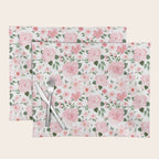 Blush Pink Floral Blooms Placemat Gallery Image 1