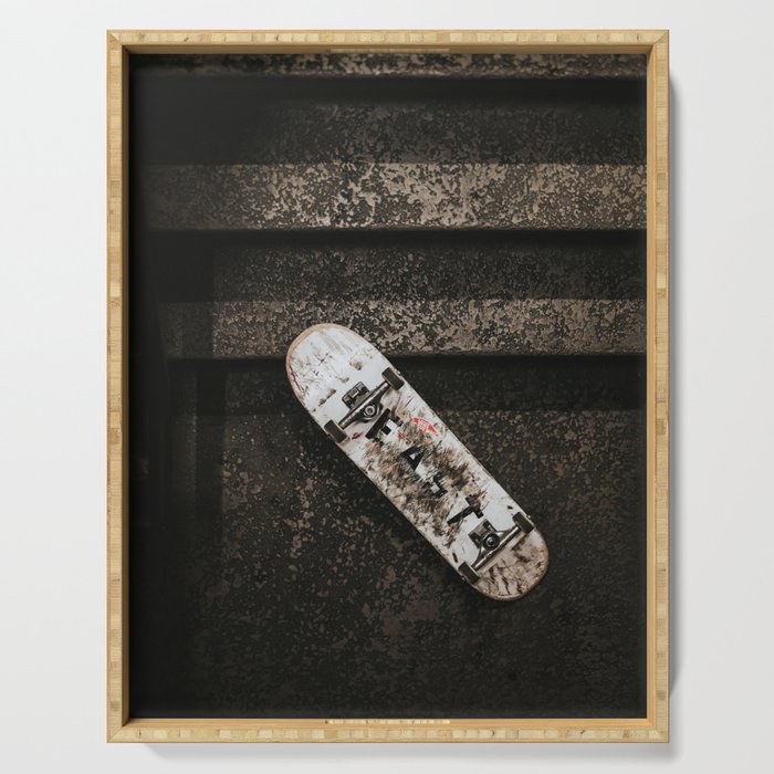 Grungy Skateboard (Color) Serving Tray Gallery Image 1