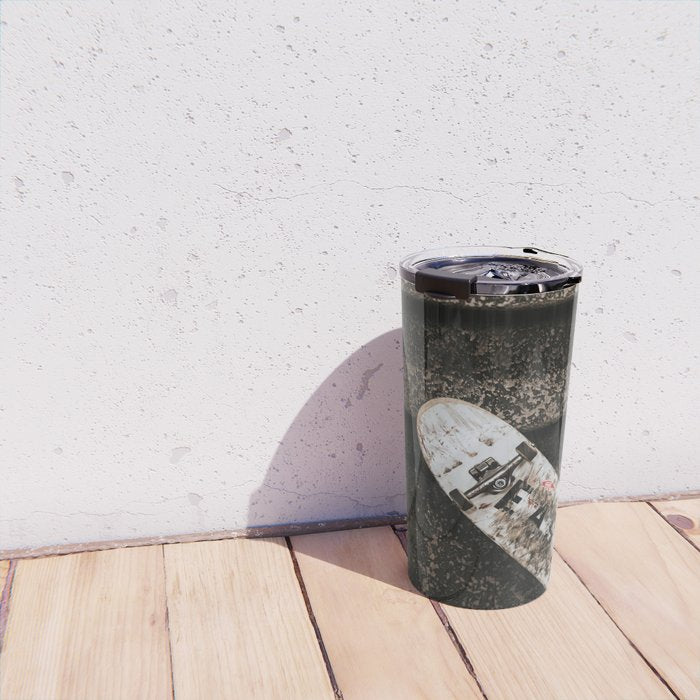 Grungy Skateboard (Color) Travel Mug Gallery Image 4