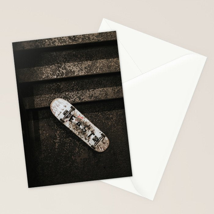 Grungy Skateboard (Color) Stationery Card Gallery Image 2