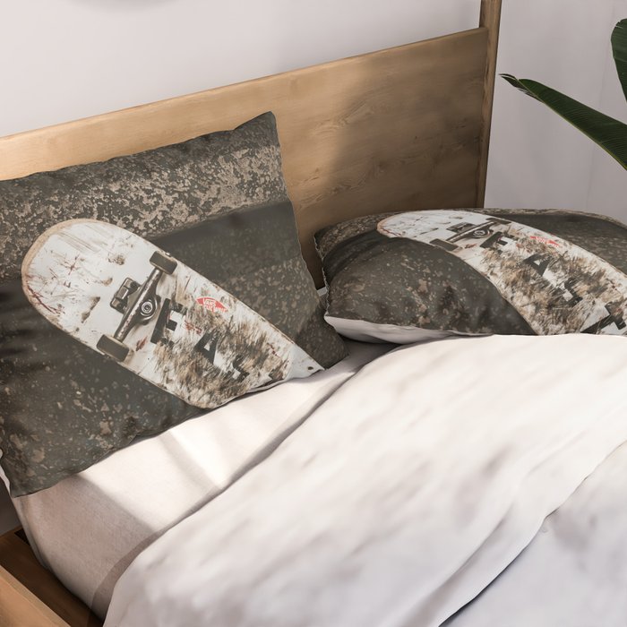 Grungy Skateboard (Color) Pillow Sham Gallery Image 2