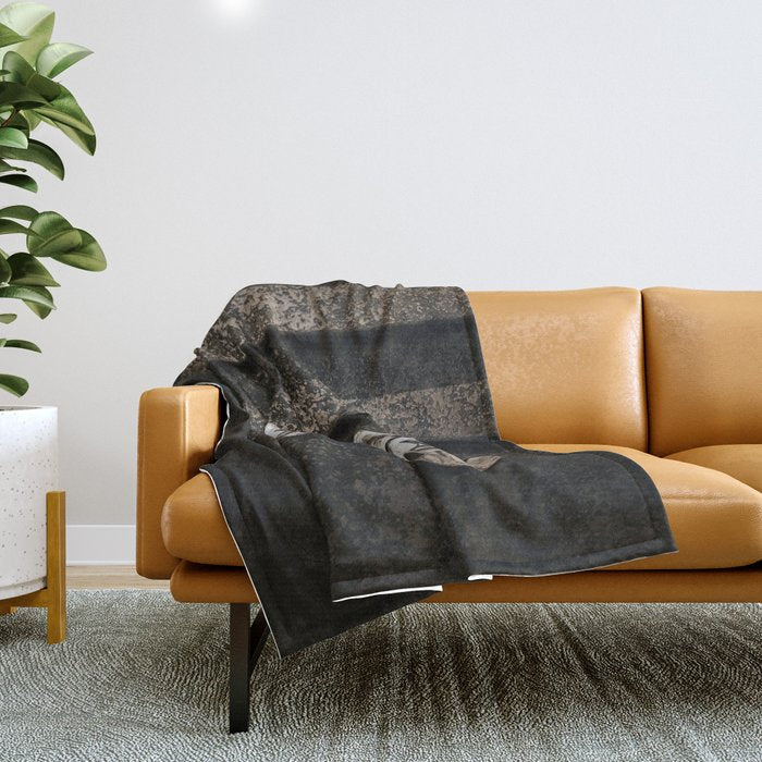 Grungy Skateboard (Color) Throw Blanket Gallery Image 1