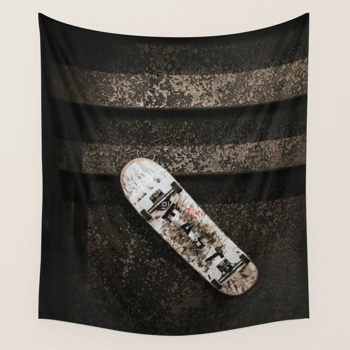 Grungy Skateboard (Color) Wall Tapestry Gallery Image 4