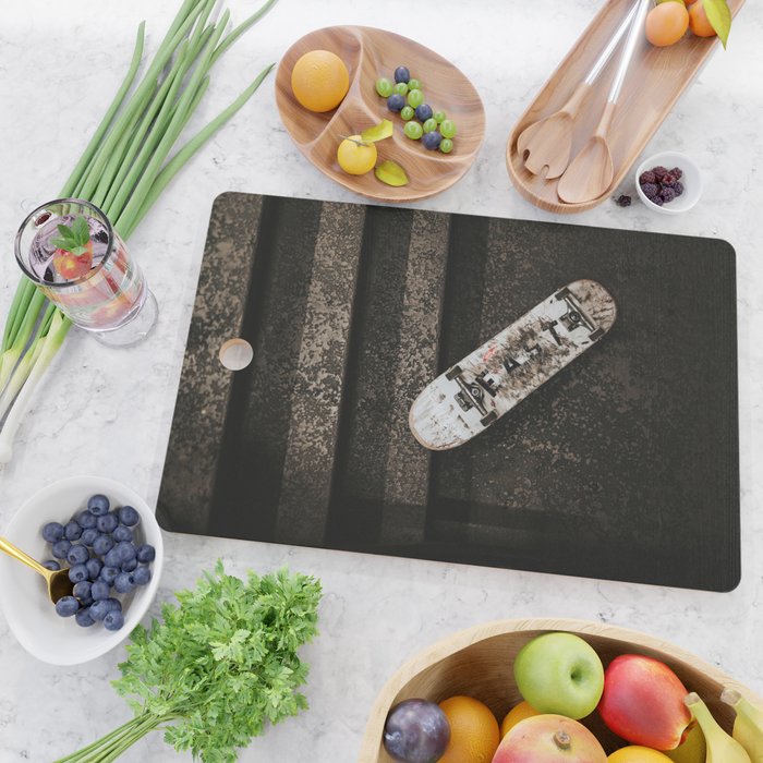 Grungy Skateboard (Color) Cutting Board Gallery Image 2