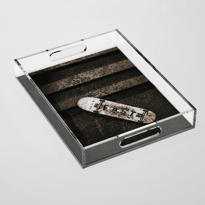 Grungy Skateboard (Color) Acrylic Tray Gallery Image 1