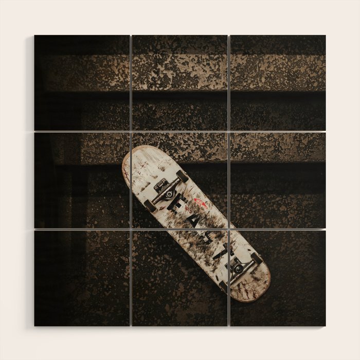 Grungy Skateboard (Color) Wood Wall Art Gallery Image 1