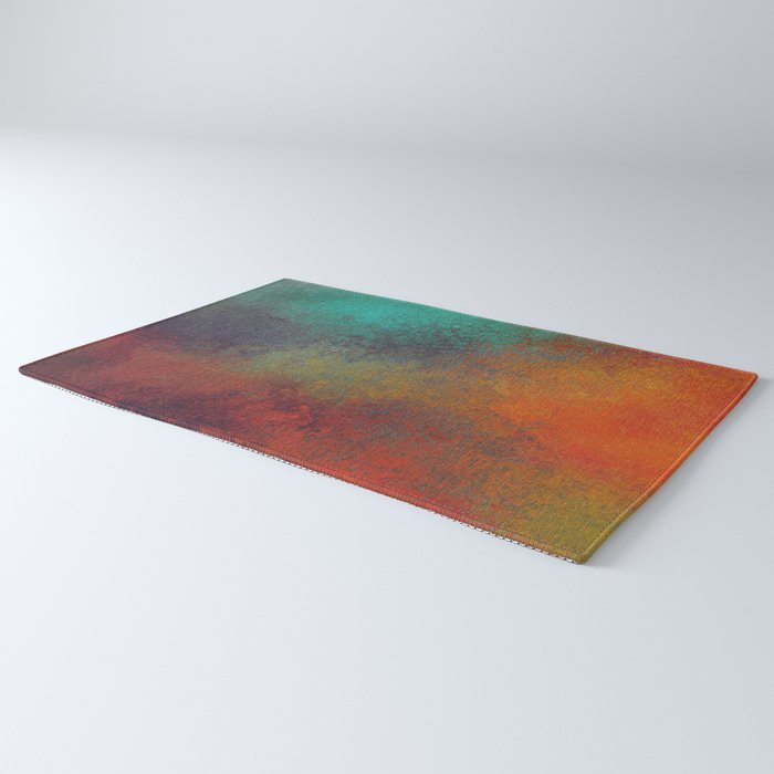 Colorful Rust Aesthetic Grunge Art Rug Gallery Image 3