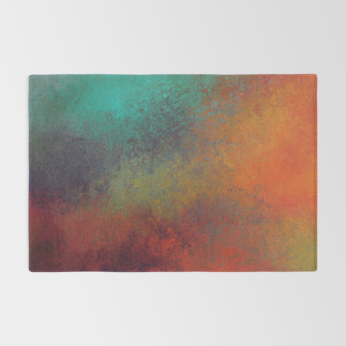 Colorful Rust Aesthetic Grunge Art Rug Gallery Image 2