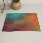 Colorful Rust Aesthetic Grunge Art Rug Gallery Image 1