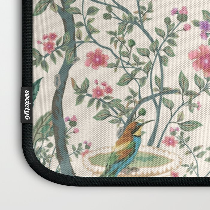 Chinoiserie Lemon Fresco Floral Garden Birds Oriental Botanical Laptop Sleeve Gallery Image 3
