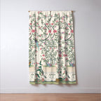 Chinoiserie Lemon Fresco Floral Garden Birds Oriental Botanical Window Curtain Gallery Image 3