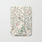 Chinoiserie Lemon Fresco Floral Garden Birds Oriental Botanical Bath Mat Gallery Image 1