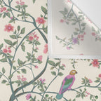 Chinoiserie Lemon Fresco Floral Garden Birds Oriental Botanical Wall Tapestry Gallery Image 3