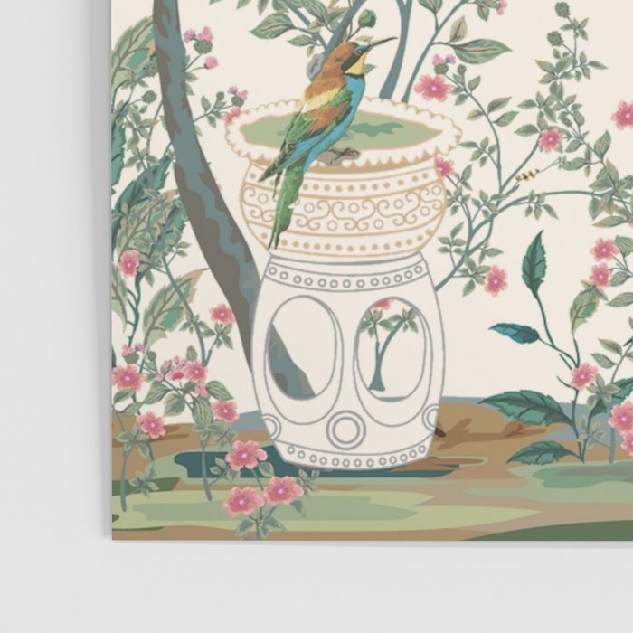 Chinoiserie Lemon Fresco Floral Garden Birds Oriental Botanical Poster Gallery Image 3