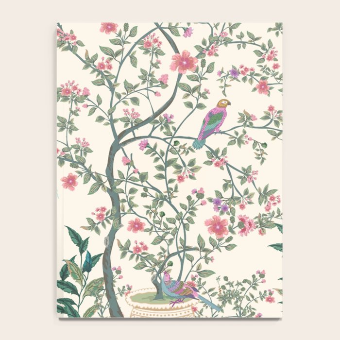 Chinoiserie Lemon Fresco Floral Garden Birds Oriental Botanical Notebook Gallery Image 4