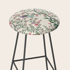 Chinoiserie Lemon Fresco Floral Garden Birds Oriental Botanical Stool Gallery Image 2