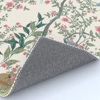 Chinoiserie Lemon Fresco Floral Garden Birds Oriental Botanical Rug Gallery Image 4