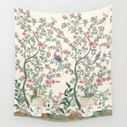 Chinoiserie Lemon Fresco Floral Garden Birds Oriental Botanical Wall Tapestry Gallery Image 4