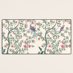 Chinoiserie Lemon Fresco Floral Garden Birds Oriental Botanical Desk Mat Gallery Image 3