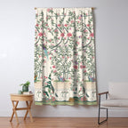 Chinoiserie Lemon Fresco Floral Garden Birds Oriental Botanical Window Curtain Gallery Image 5