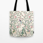 Chinoiserie Lemon Fresco Floral Garden Birds Oriental Botanical Tote Bag Gallery Image 1