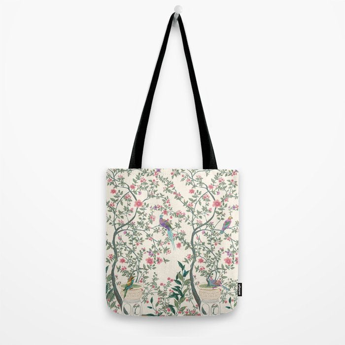 Chinoiserie Lemon Fresco Floral Garden Birds Oriental Botanical Tote Bag Gallery Image 2
