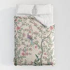Chinoiserie Lemon Fresco Floral Garden Birds Oriental Botanical Comforter Gallery Image 6
