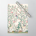 Chinoiserie Lemon Fresco Floral Garden Birds Oriental Botanical Wrapping Paper Gallery Image 1