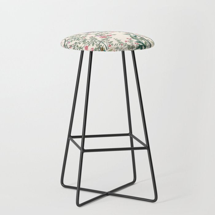 Chinoiserie Lemon Fresco Floral Garden Birds Oriental Botanical Stool Gallery Image 1