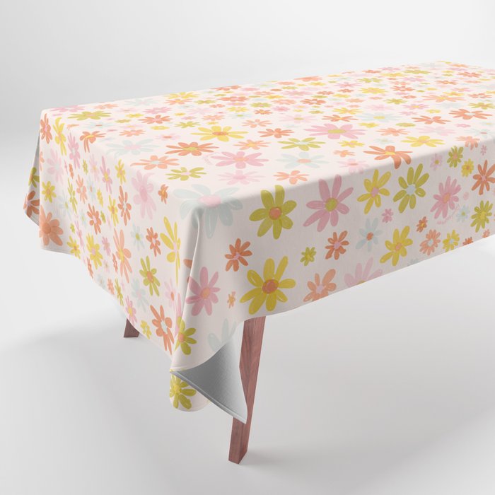 Marker Flowers Print Tablecloth Gallery Image 1
