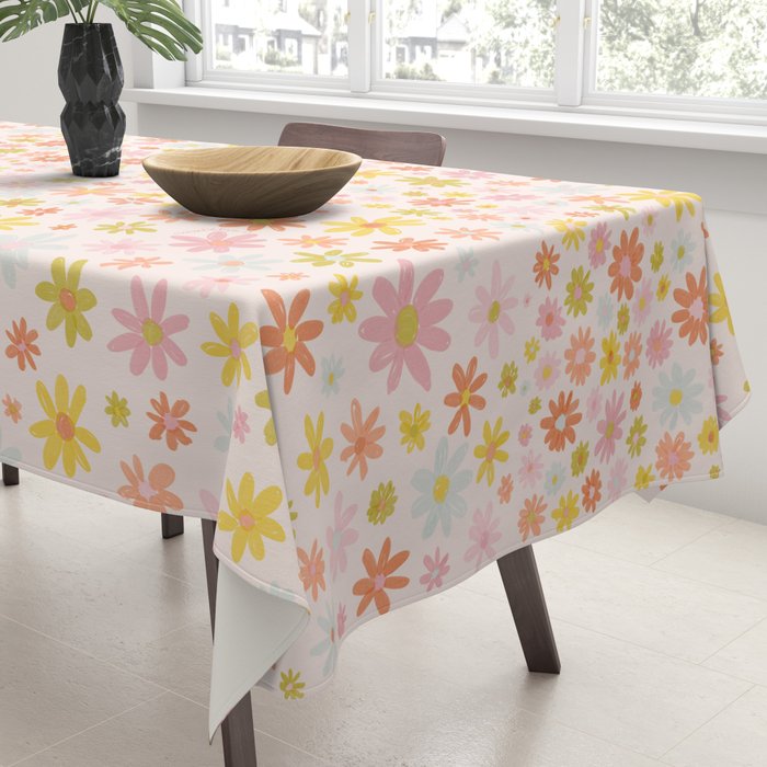 Marker Flowers Print Tablecloth Gallery Image 3